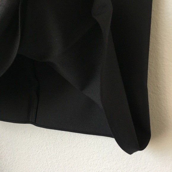 Tibi Sharkskin Suiting Draped Black Midi Skirt - Picture 6 of 8